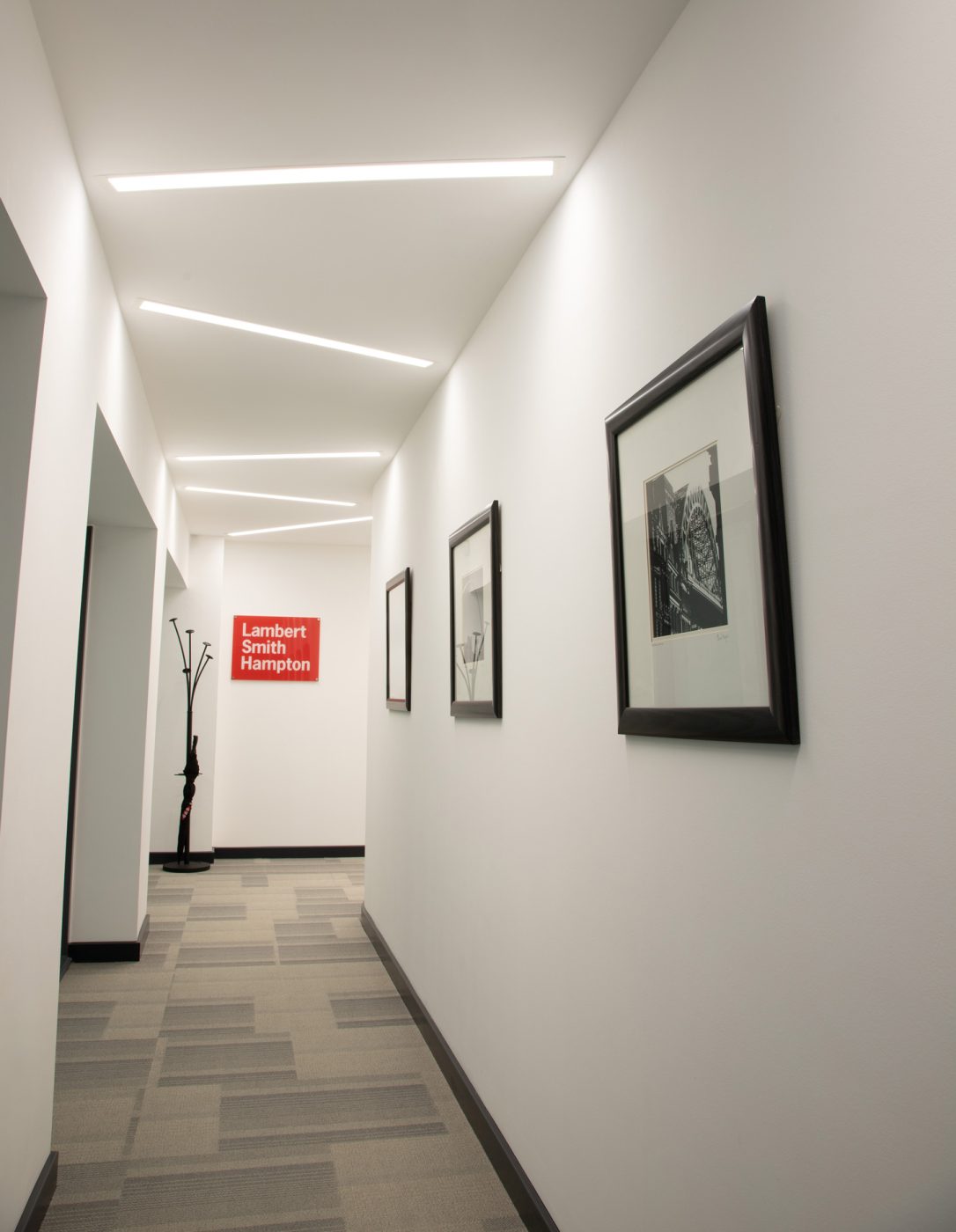 Lambert Smith Hampton offices with Infinitas Micro Direct Recessed Luminaires.
