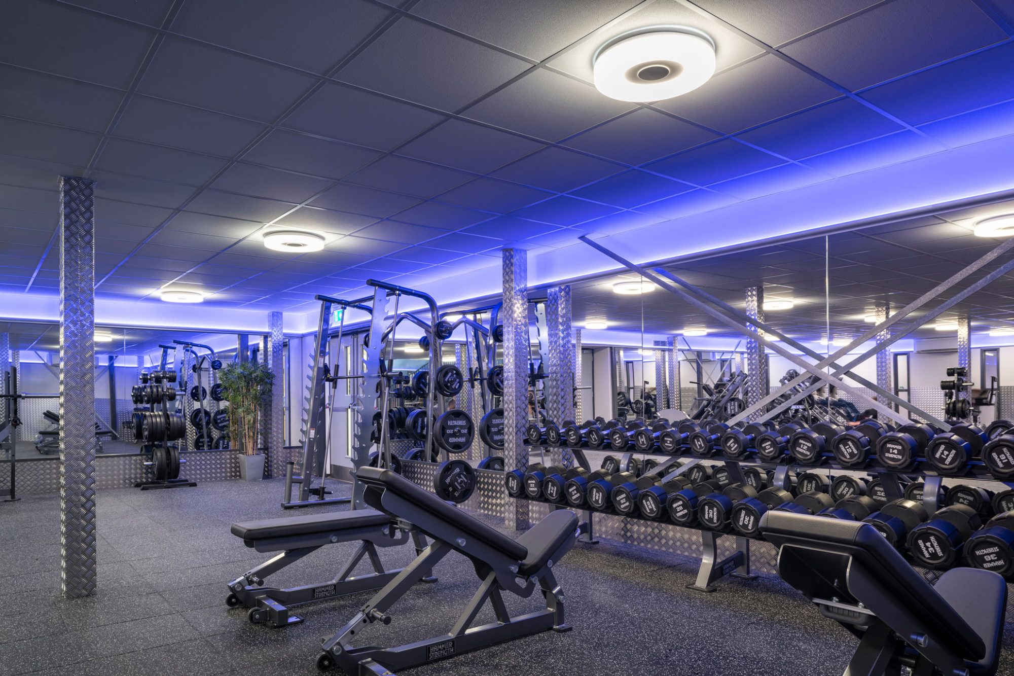 Solos Surface lighting solutions by Hacel Lighting inside Writhlington Leisure Centre, Somerset