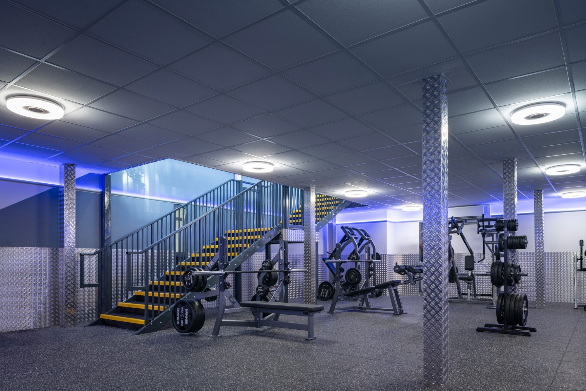 Solos Surface lighting solutions by Hacel Lighting inside Writhlington Leisure Centre, Somerset