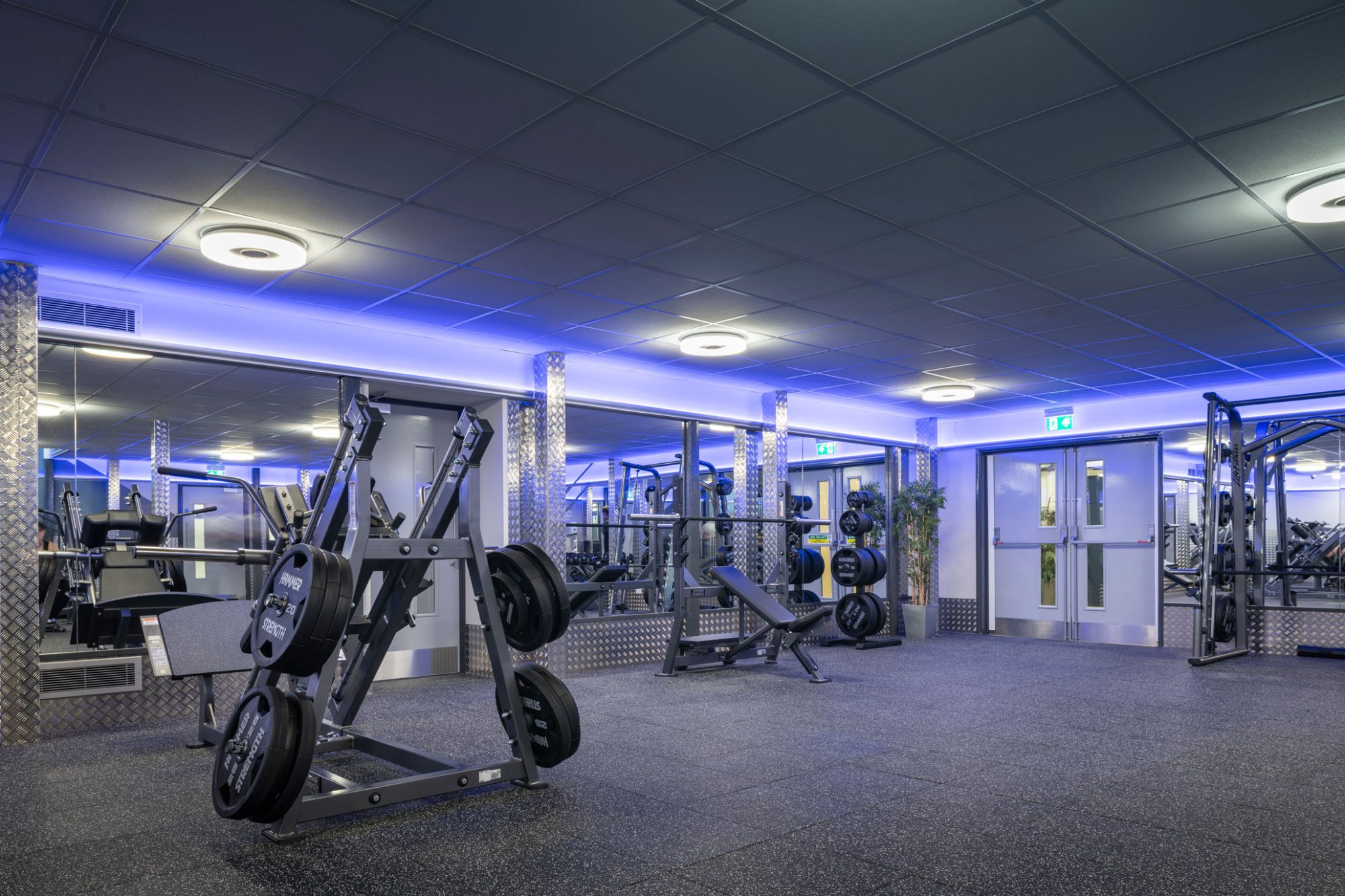 Solos Surface lighting solutions by Hacel Lighting inside Writhlington Leisure Centre, Somerset