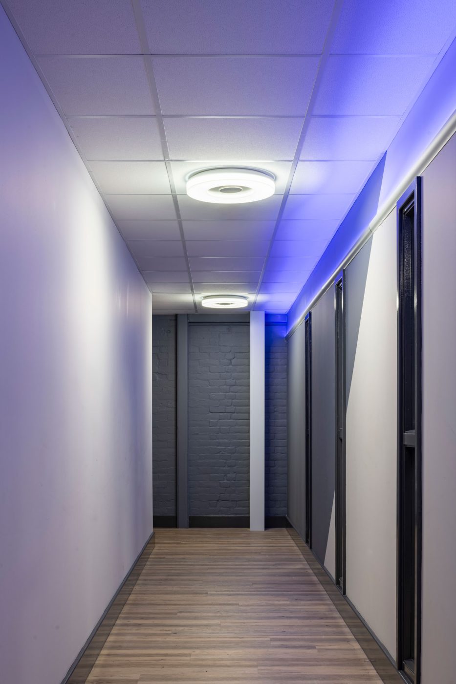 Solos Surface lighting solutions by Hacel Lighting inside Writhlington Leisure Centre, Somerset