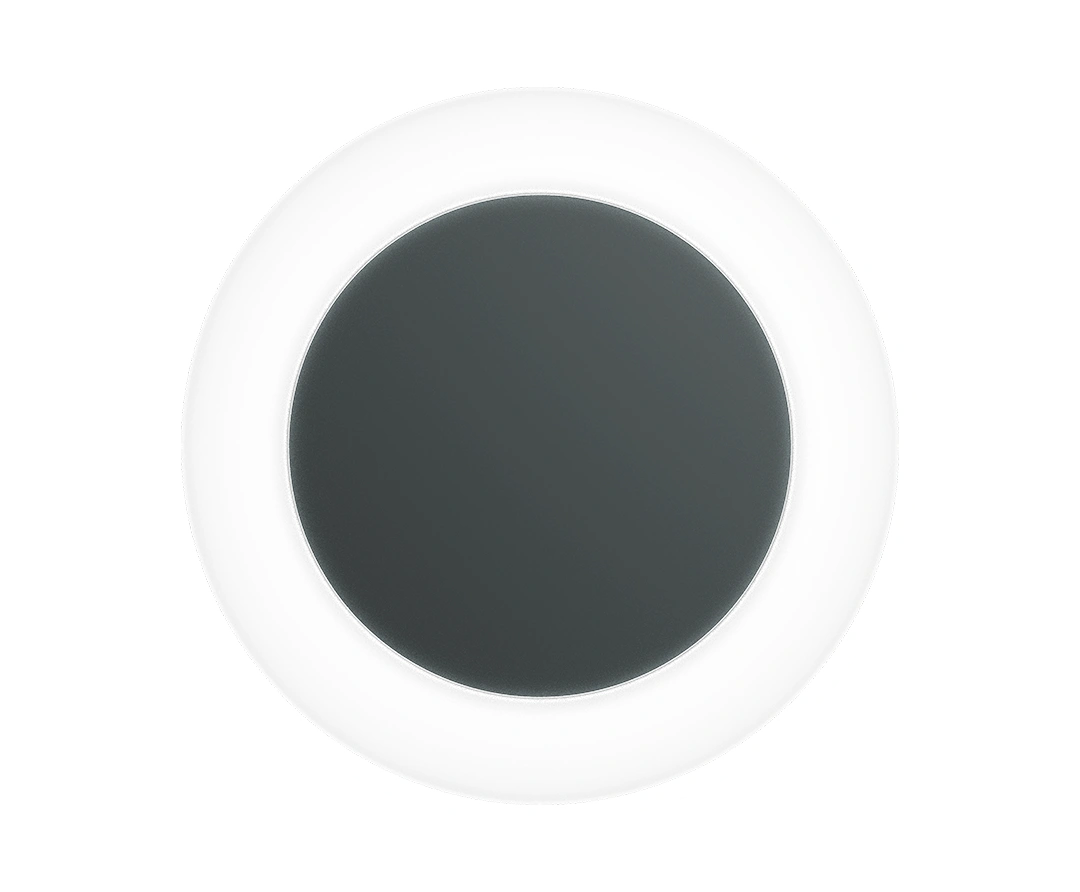 Exolus circular wall light featuring opal polycarbonate ring and anthracite powder-coated centre detail.