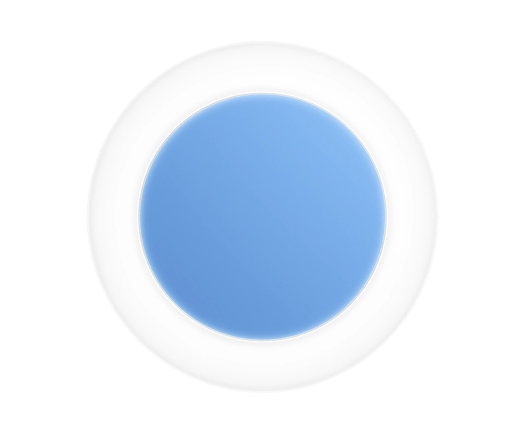 Exolus circular wall light featuring opal polycarbonate ring and blue powder-coated centre detail.