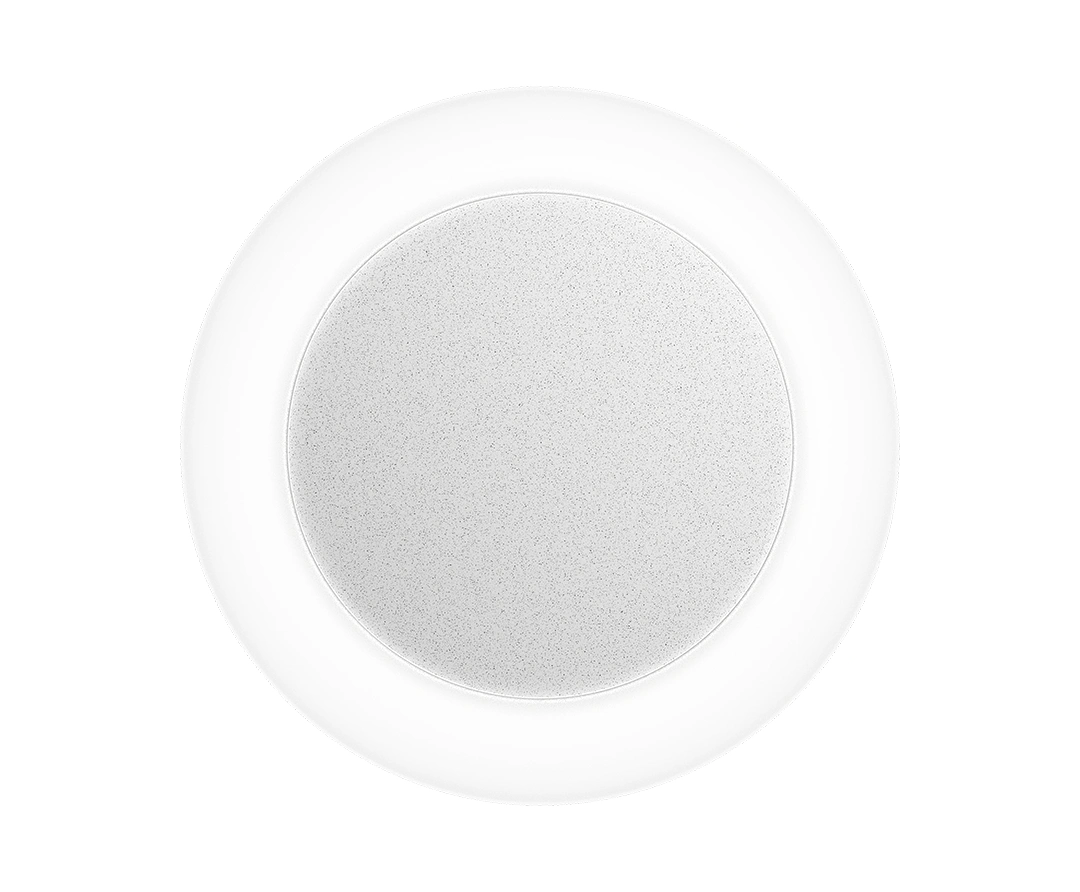 Exolus circular wall light featuring opal polycarbonate ring and textured stone powder-coated centre detail.